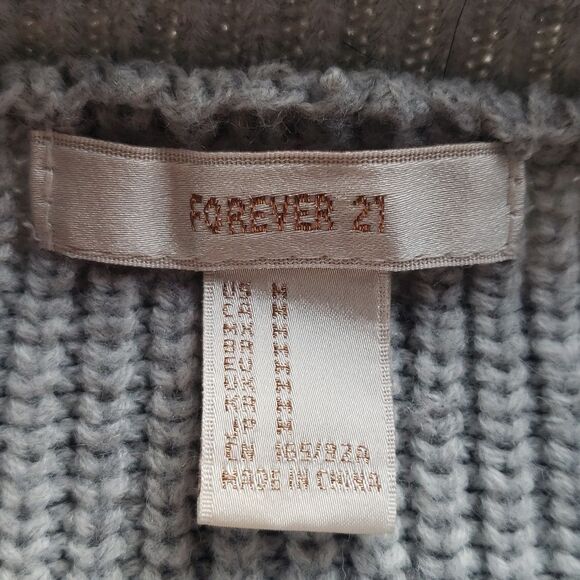 Forever 21 Gray Knit Cut-Out Sweater – Women's Medium - Picture 4 of 6